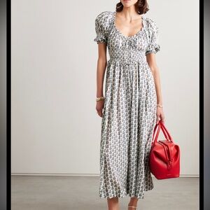 Doen Ischia dress in sea salt Paisley bouquet